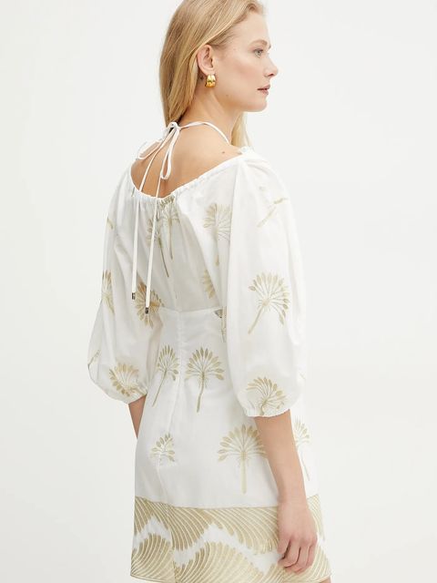 Simona Corsellini sukienka kolor biały mini rozkloszowana P25CPAB025