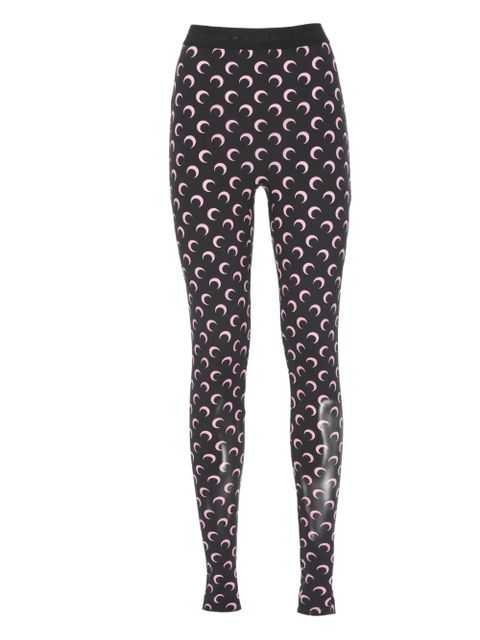 Marine Serre Fuseaux moon-printed leggings - Black