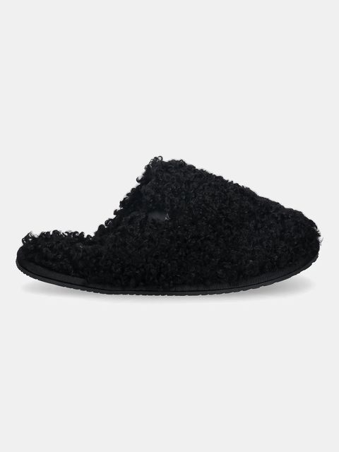 Calvin Klein kapcie CLOSE SLIPPER FUR kolor czarny YW0YW01975
