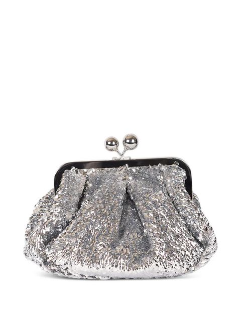 Weekend Max Mara Small Pasticcino sequin embellished clutch bag - Silver - zdjęcie produktu nr 2