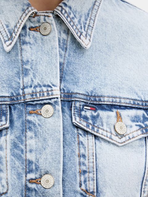 Tommy Jeans kurtka jeansowa kolor niebieski przejściowa oversize DW0DW21063