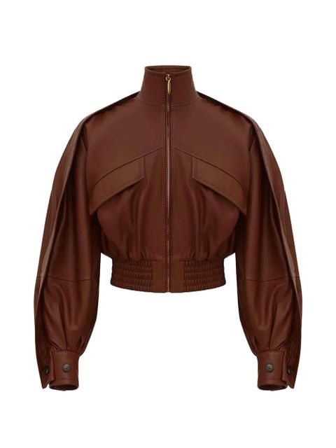 ZIMMERMANN Luna leather bomber jacket - Brown - zdjęcie produktu nr 1