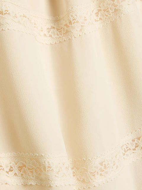 Reformation Laverna lace ruched midi dress - Neutrals - zdjęcie produktu nr 2