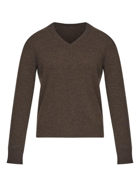 MM6 Maison Margiela V-neck wool sweater - Brown - zdjęcie produktu nr 1