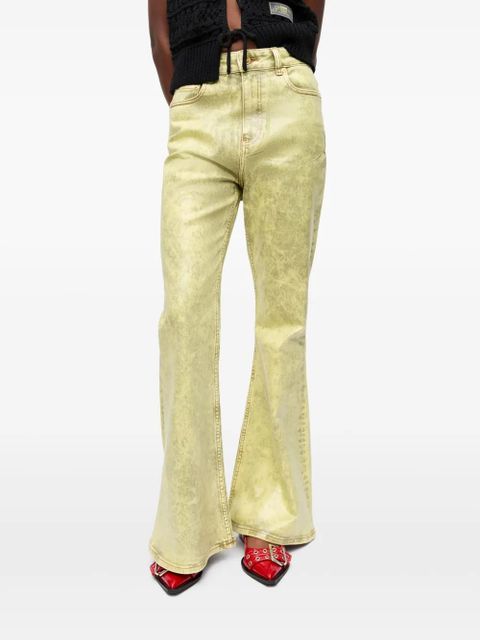 GANNI foil flared jeans - Green - zdjęcie produktu nr 2