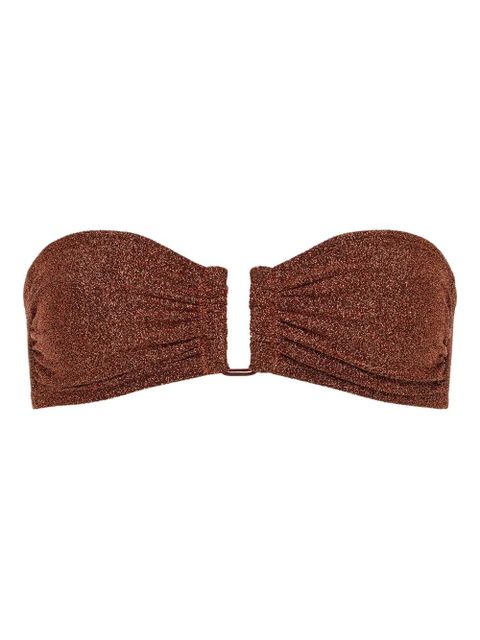 ERES Flamboyant ruched bandeau bikini top - Brown - zdjęcie produktu nr 1