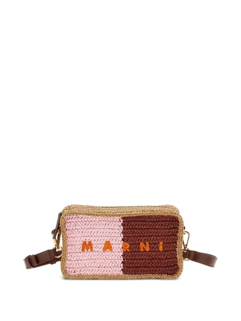 Marni logo-embroidered woven shoulder-bag - Brown - zdjęcie produktu nr 1