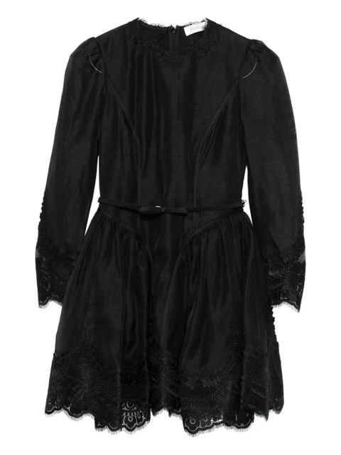 ZIMMERMANN lace-trimmed mini dress - Black