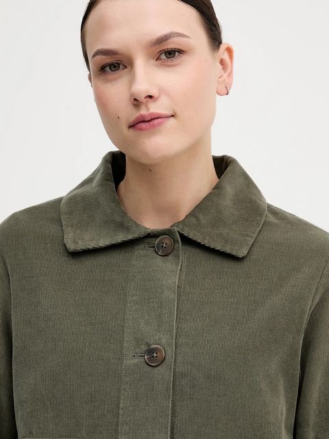 United Colors of Benetton koszula sztruksowa kolor zielony regular z kołnierzykiem klasycznym 294BDN091