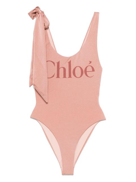 Chloé logo-print swimsuit - Pink - zdjęcie produktu nr 1