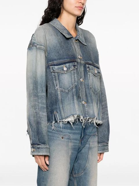 Balenciaga deconstructed panelled denim jacket - Blue