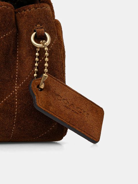 Coach torebka zamszowa Tabby 20 kolor brązowy CCK48