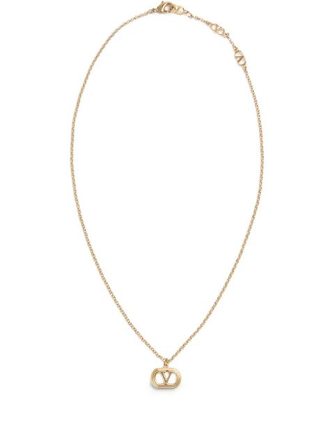 Valentino Garavani Ovalette logo-pendant necklace - Gold