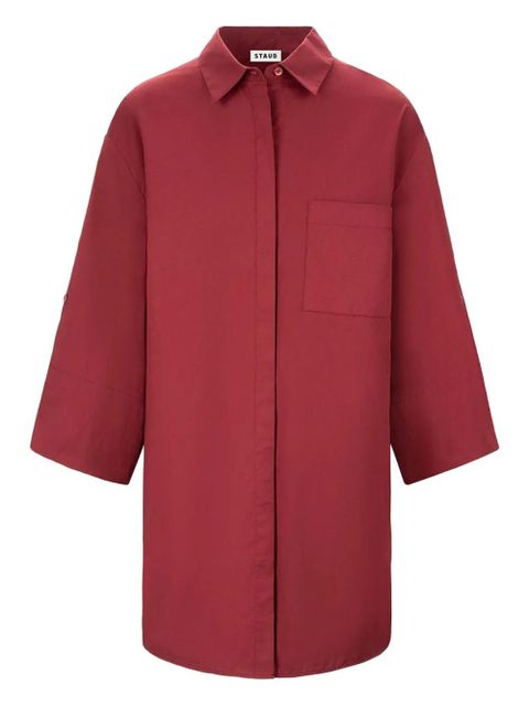 STAUD chest-pocket button-down dress - Red - zdjęcie produktu nr 1