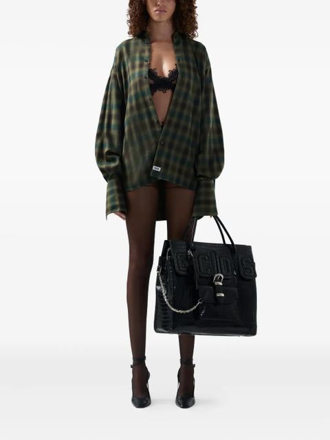 GCDS check long-sleeved top - Green