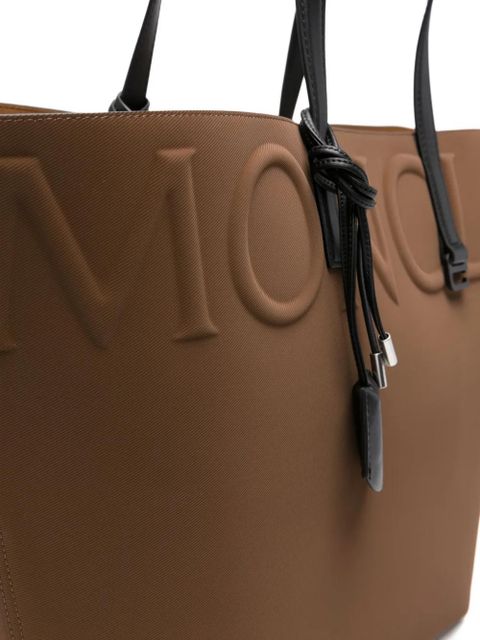 Moncler large leather tote bag - Brown