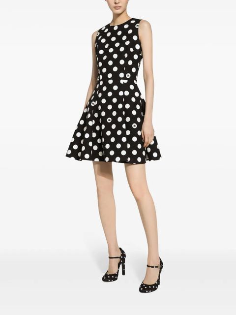 Dolce & Gabbana polka-dot cotton minidress - Black