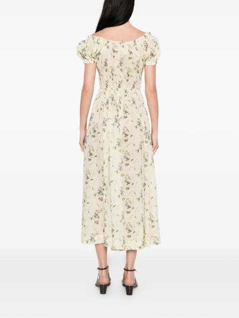 DÔEN Ashlynn floral-print midi dress - Yellow