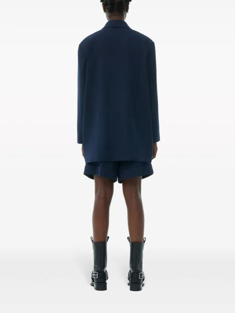 GANNI double-breasted longline blazer - Blue