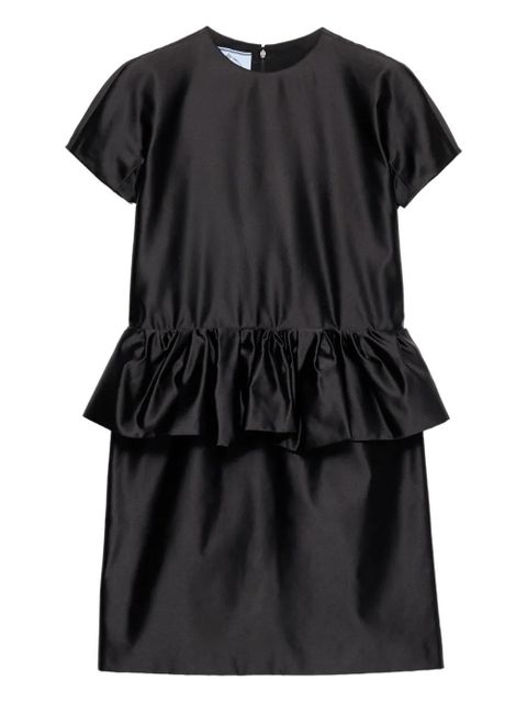 Prada ruffled-detail mini dress - Black - zdjęcie produktu nr 1