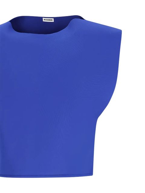 Jil Sander padded-shoulder cropped top - Blue