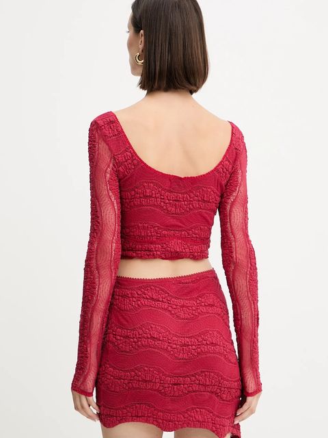 Charo Ruiz Ibiza bluzka damska kolor czerwony gładka 257101