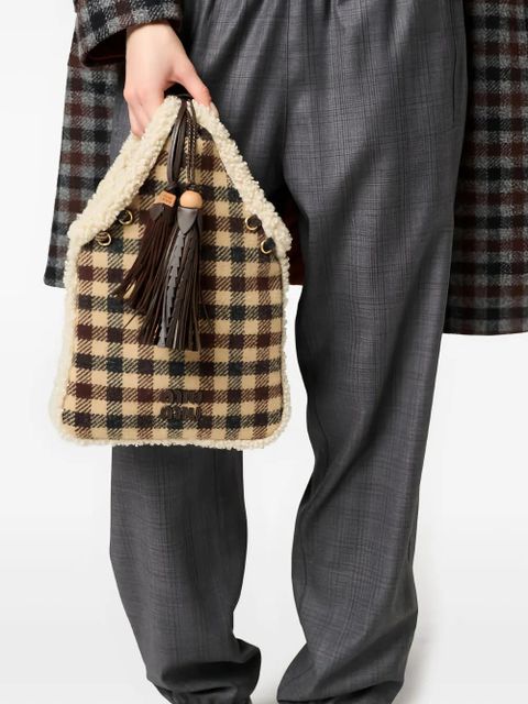 Miu Miu checked -pattern shoulder bag - Neutrals