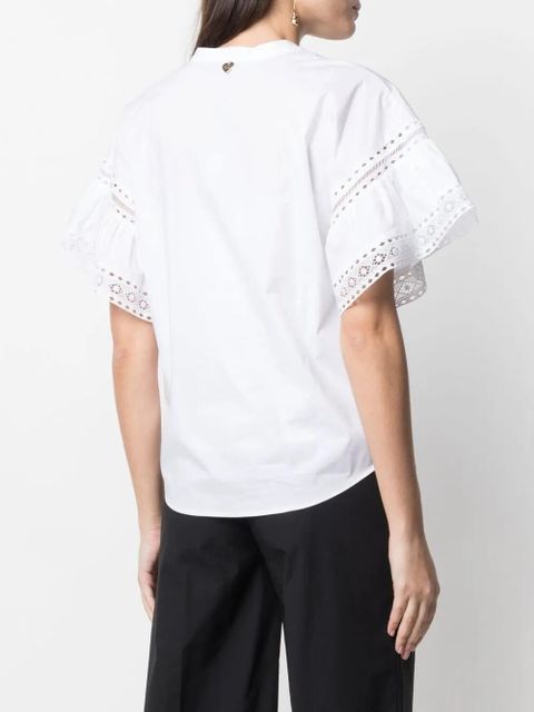 TWINSET broderie anglais flutter-sleeve blouse - White