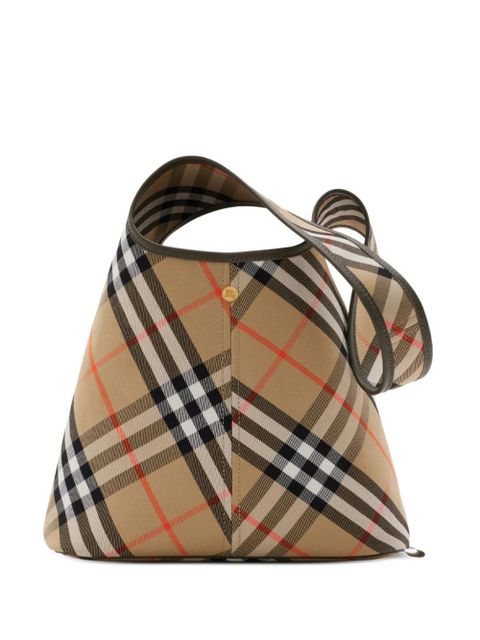 Burberry small check-pattern shoulder bag - Neutrals