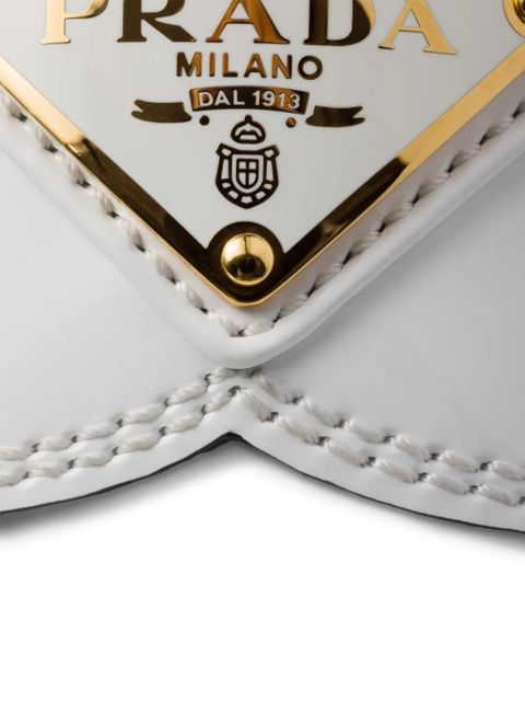 Prada triangle-logo leather loafers - White