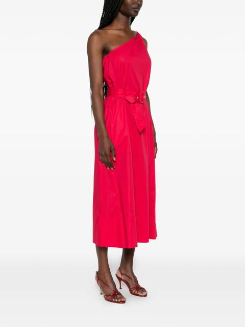 TWINSET belted one-shoulder midi dress - Red