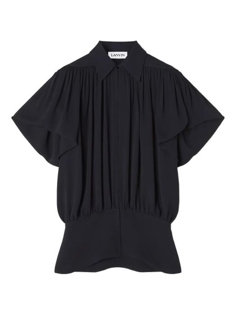 Lanvin pleated-panel short-sleeve top - Black - zdjęcie produktu nr 1