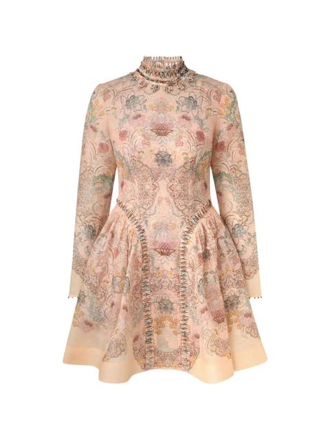 ZIMMERMANN floral-print high-neck mini dress - Neutrals - zdjęcie produktu nr 2