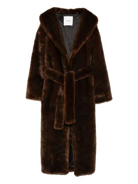 Nanushka shawl-collar belted coat - Brown - zdjęcie produktu nr 1