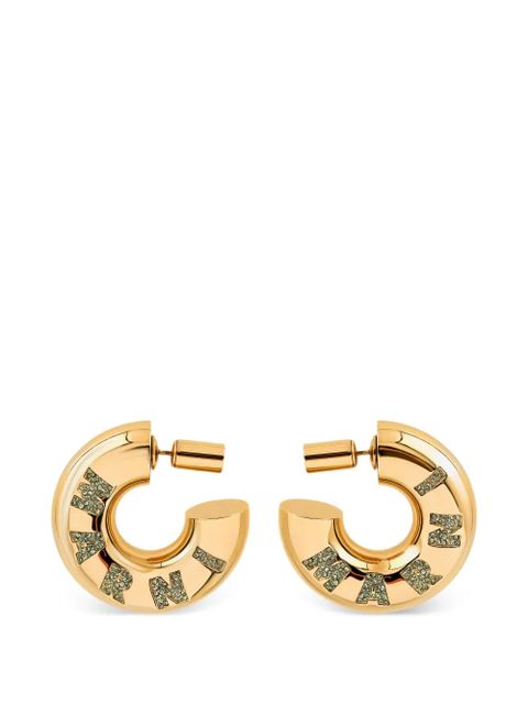 Marni crystal-embellished hoop earrings - Gold - zdjęcie produktu nr 2