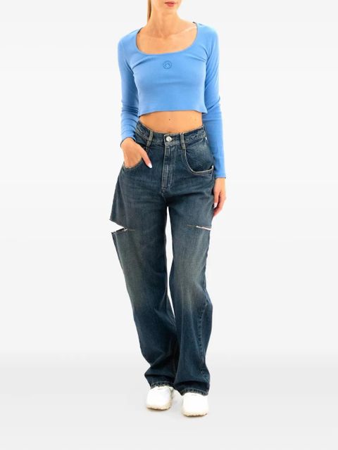 Marine Serre ribbed crop top - Blue - zdjęcie produktu nr 2