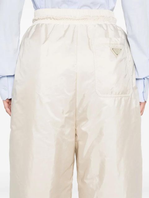 Prada enamel triangle-logo trousers - Neutrals