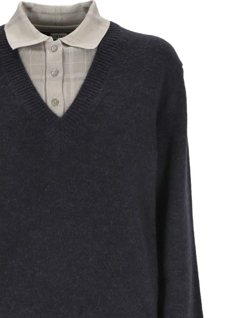 LOEWE V-neck long-sleeve sweater - Blue