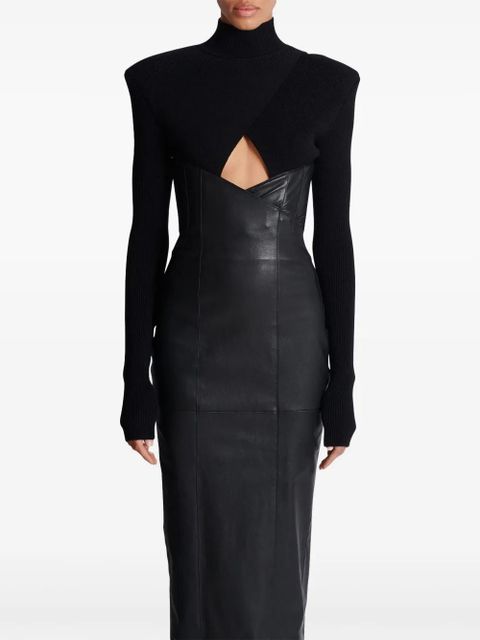 Balmain panelled maxi dress - Black
