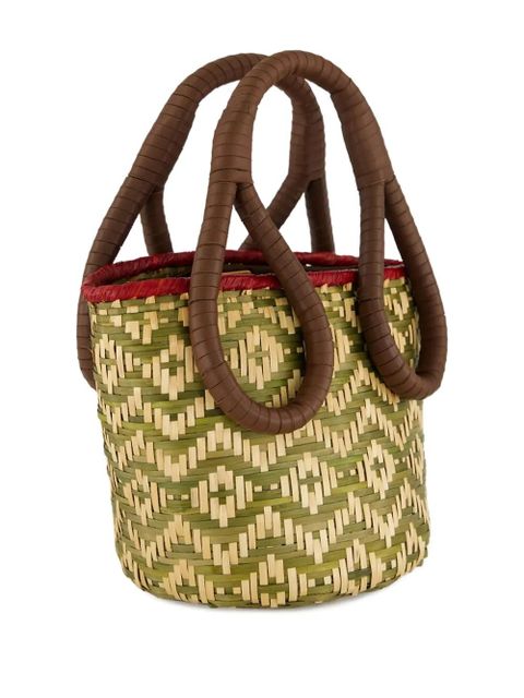 Johanna Ortiz mini Understanding Of The Cosmos woven bucket bag - Green - zdjęcie produktu nr 2