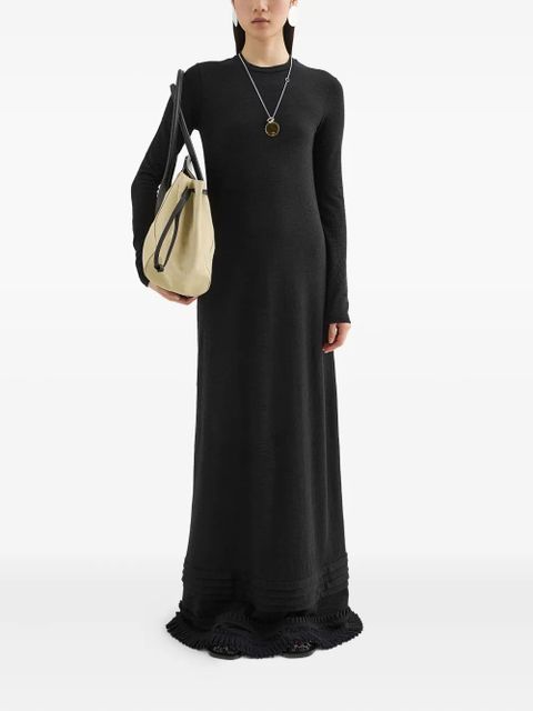 Jil Sander ruffle-detail maxi dress - Black - zdjęcie produktu nr 2