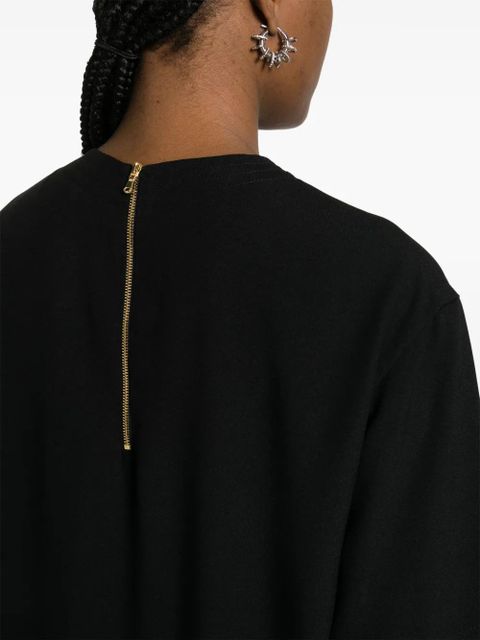 Moschino logo-print satin mini dress - Black