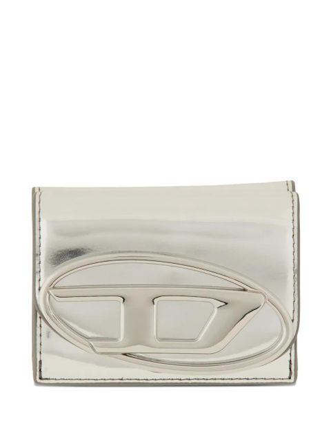 Diesel Oval-D metallic leather wallet - Silver - zdjęcie produktu nr 1