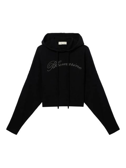 Blumarine rhinestone-embellishment hoodie - Black - zdjęcie produktu nr 1