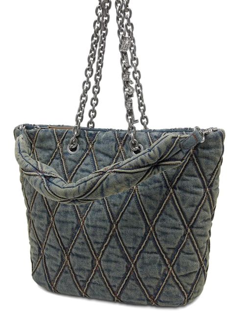 Diesel Charm-D quilted tote bag - Blue
