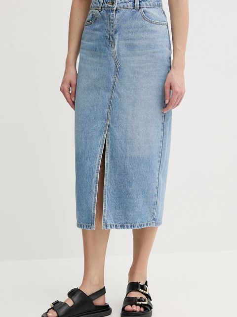 Morgan spódnica jeansowa JROMA kolor niebieski midi prosta JROMA - zdjęcie produktu nr 1