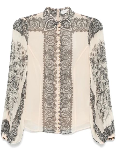 ZIMMERMANN Sunray pleated blouse - Neutrals - zdjęcie produktu nr 1