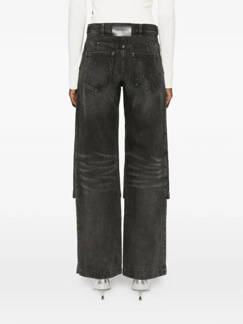 The Attico layered-effect jeans - Black