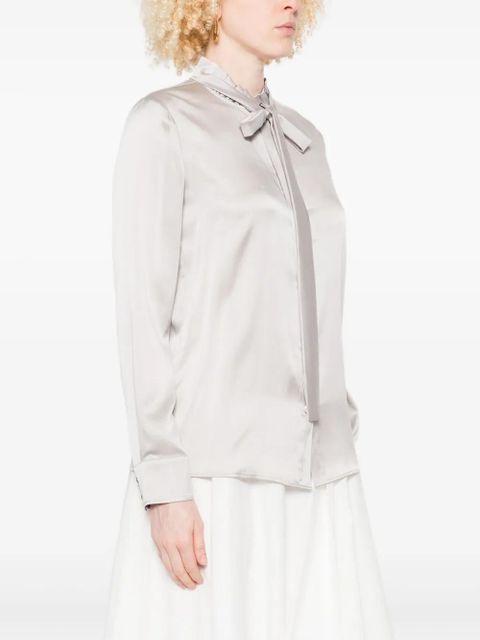 Max Mara ruffled-neck blouse - Grey - zdjęcie produktu nr 2