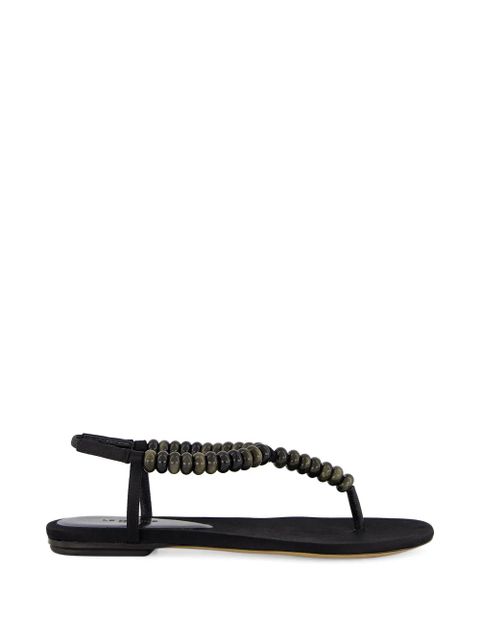 Le Monde Beryl beaded silk-satin sandals - Black - zdjęcie produktu nr 1